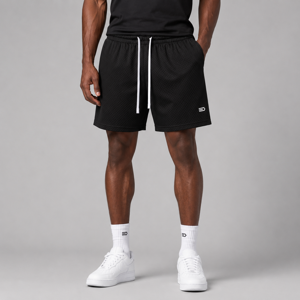 Mesh Drawstring Shorts