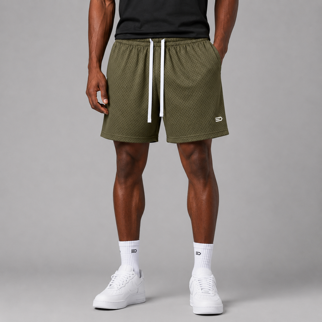Mesh Drawstring Shorts