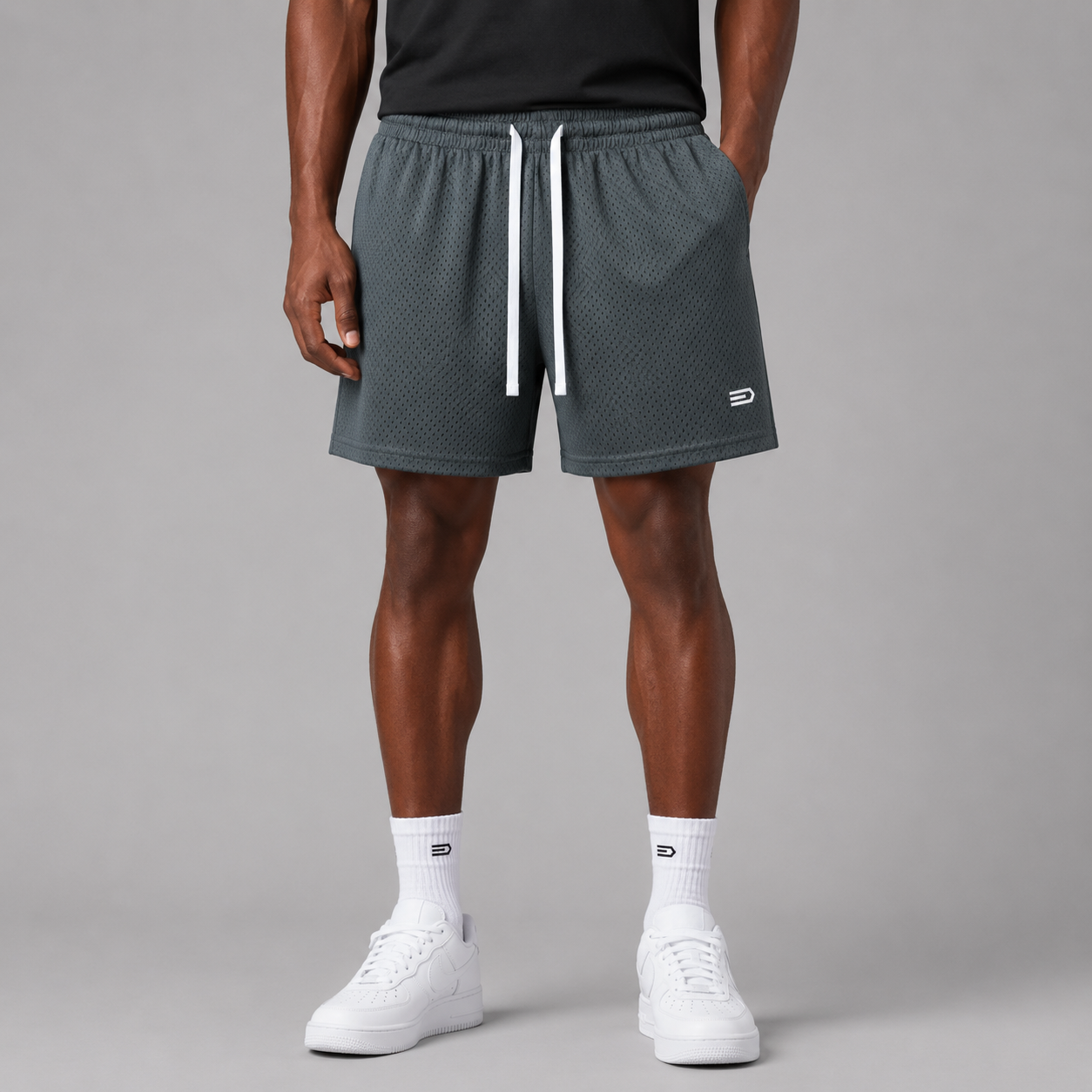 Mesh Drawstring Shorts